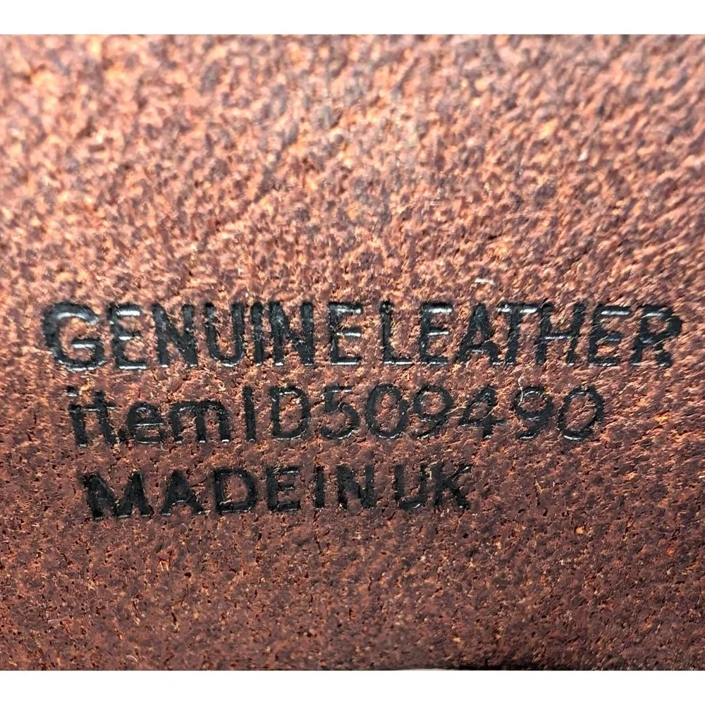 LL Bean Belt Mens 40 Brown Full Grain Leather Brass Buckle Stretch Insert 509490